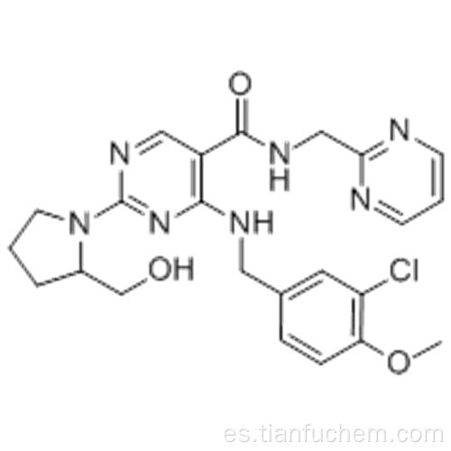 5-Pirimidinacarboxamida, 4 - [[(3-cloro-4-metoxifenil) metil] amino] -2 - [(2S) -2- (hidroximetil) -1-pirrolidinil] -N- (2-pirimidinilmetil) - CAS 330784 -47-9